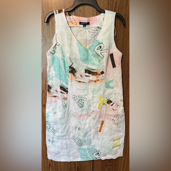 Charlie B Linen sleeveless dress women’s size medium - Picture 3 of 4